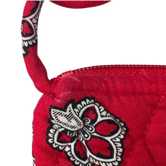 Vtg Vera Bradley Purse Red Bandana RETIRED Crossbody Zippered Top Quilted Boho - Picture 6 of 6